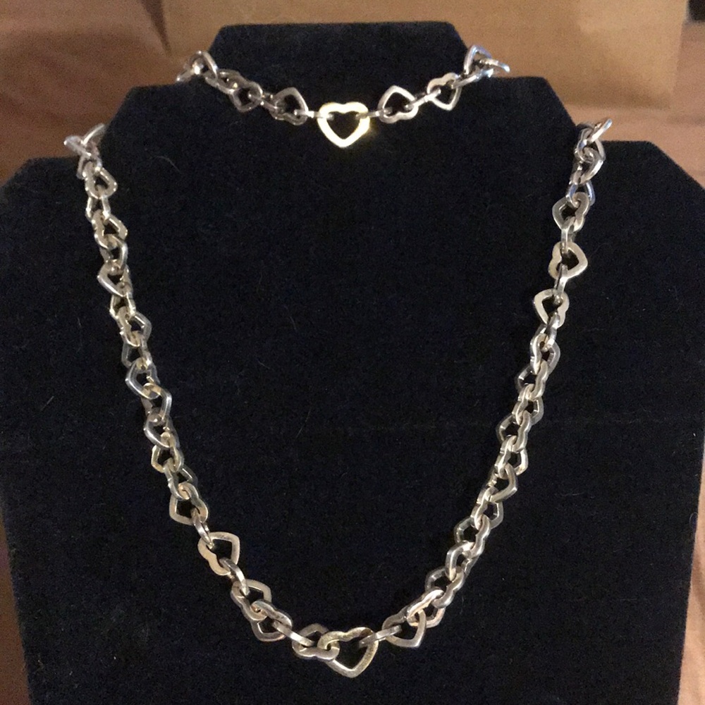 925 SS HEART CHAIN & BRACELET TIFFANYS LOOK ALIKE